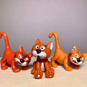 Set of 3 Vintage CATS AZRAEL Theme Smurfs Peyo Schleich Vintage Smurf Figurine